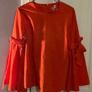 Neiman marcus Cupio red bell sleeve bow blouse
NWOT  Sz M